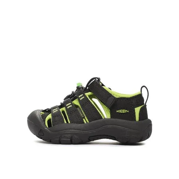 NEW KEEN kids newport h2 sandal in black/lime