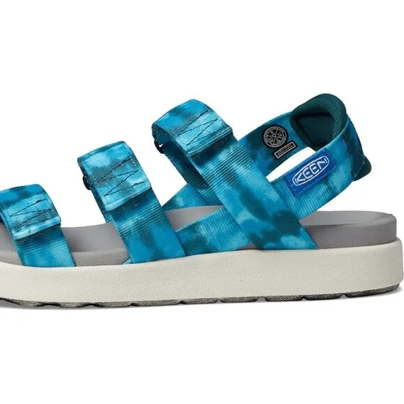 new Keen Womens Elle Strappy Blue Adjustable Tie-Dye Slingback Sandals 3S0