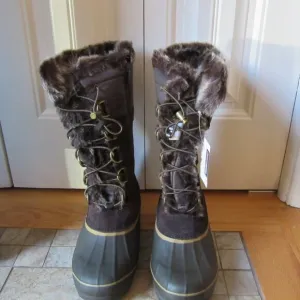 New Lands End Hillary Tall Snow Boot Coffee Bean Color, Size 10M