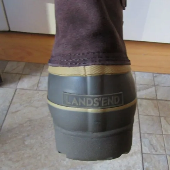 New Lands End Hillary Tall Snow Boot Coffee Bean Color, Size 10M