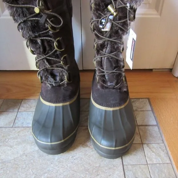 New Lands End Hillary Tall Snow Boot Coffee Bean Color, Size 10M