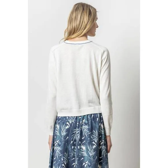 NEW LILLA P oversized saddle sleeve sweater in antique white