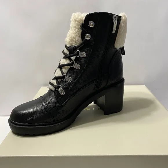 NEW MARC FISHER LAKYNN BLACK LEATHER BOOTS