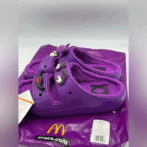 NEW! Men's Crocs x McDonald’s Classic Cozzy Sandal “Grimace” US 9M Or 11W Unisex
