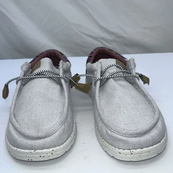 New Men's Hey Dude Wally Funk Baja Cream Bungee Shoes  Sz 8.5 (42) Lightweight