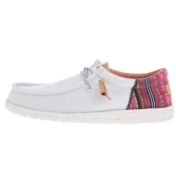 New Men's Hey Dude Wally Funk Baja Cream Bungee Shoes  Sz 8.5 (42) Lightweight