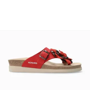 NEW MEPHISTO women's classic helen flower slide in red