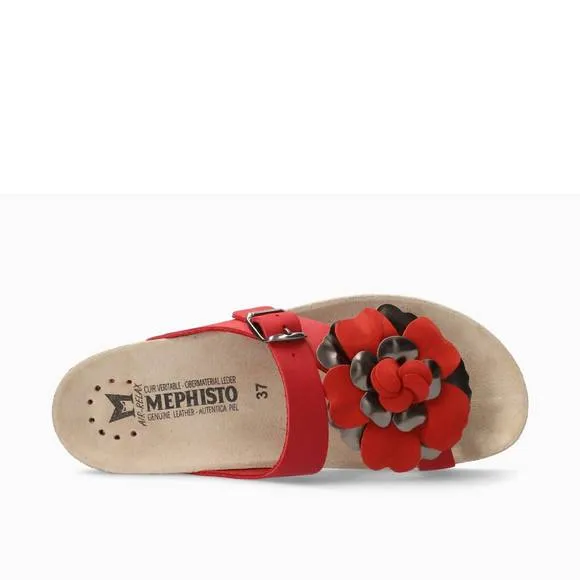NEW MEPHISTO women's classic helen flower slide in red