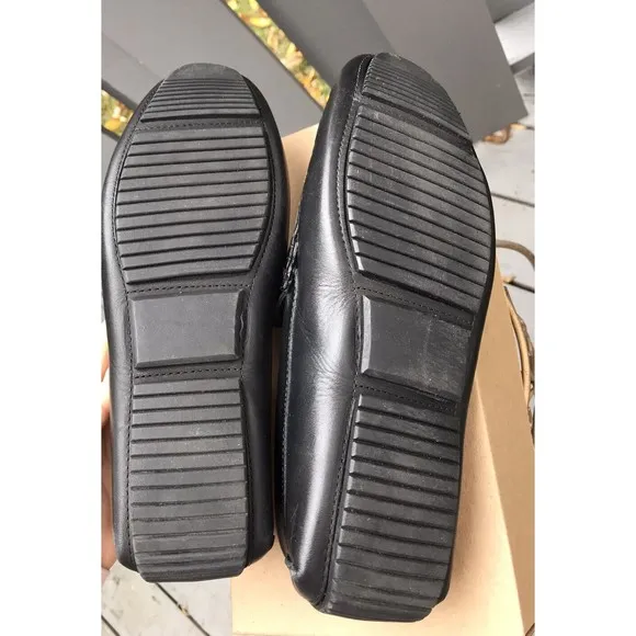 New Mercanti Fiorenti Relax Moc Loafers Slip On Black Leather Men 10.5 M Brazil