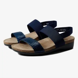 New Munro Pisces dark Navy Blue stretch sandals SLINGBACK 8.5 SS super slender