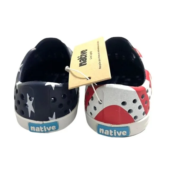 NEW Native Jefferson C4 Patriotic American Flag Sneaker Sandals