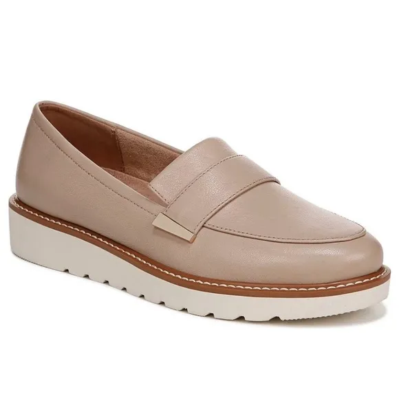 New! NATURALIZER 'ADILINE' WARM TAN GENUINE LEATHER LOAFERS WOMEN'S SIZE 7.5 W