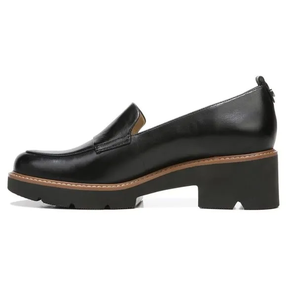 NEW Naturalizer Darry Lug Sole Loafers Shoes Womens 8.5 Black Leather MSRP $130