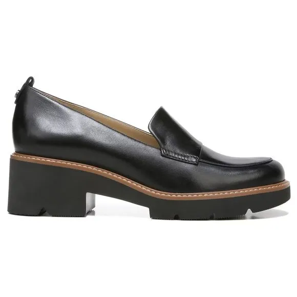 NEW Naturalizer Darry Lug Sole Loafers Shoes Womens 8.5 Black Leather MSRP $130