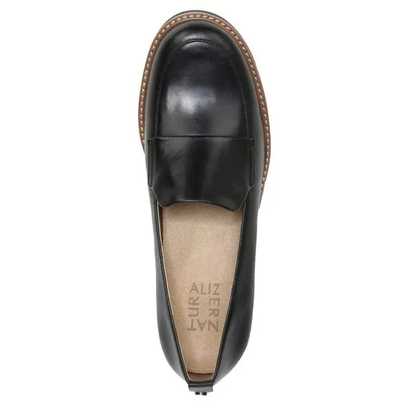 NEW Naturalizer Darry Lug Sole Loafers Shoes Womens 8.5 Black Leather MSRP $130