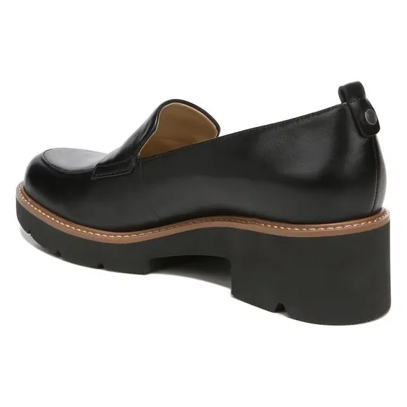 NEW Naturalizer Darry Lug Sole Loafers Shoes Womens 8.5 Black Leather MSRP $130