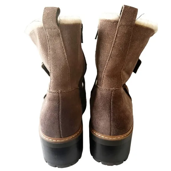 New Naturalizer Tristan Water Repellent Leather Shearling Winter Ankle Boots 7.5
