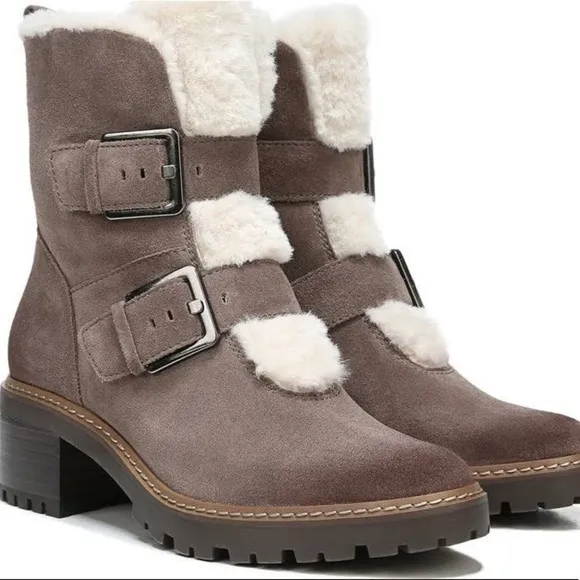 New Naturalizer Tristan Water Repellent Leather Shearling Winter Ankle Boots 7.5