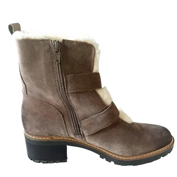 New Naturalizer Tristan Water Repellent Leather Shearling Winter Ankle Boots 7.5