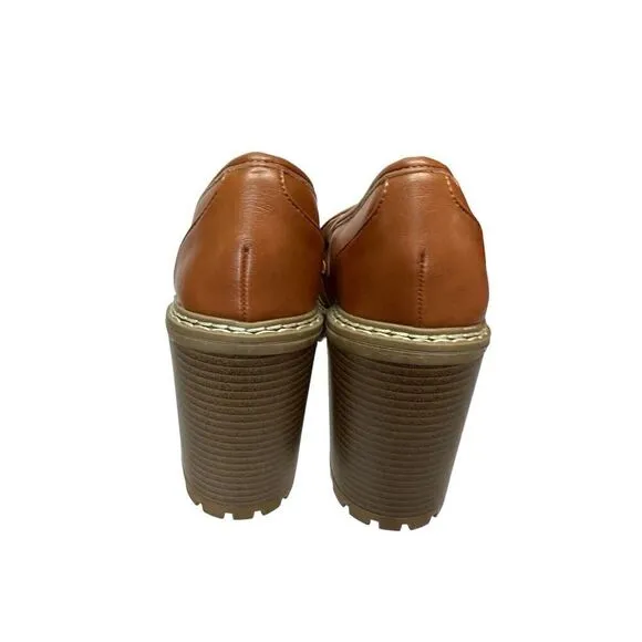 NEW New York And Company Women's Brooke Heel Loafer Shoes Brown sz 9