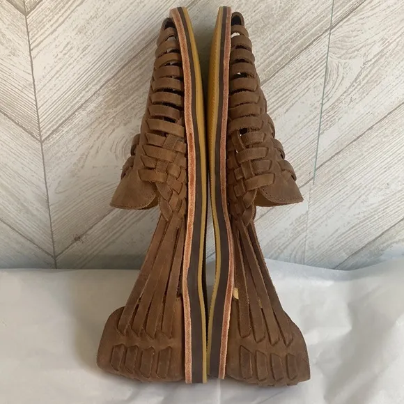 NEW Nisolo Huarache Water Resistant Sandals Flats woven leather brown 9.5