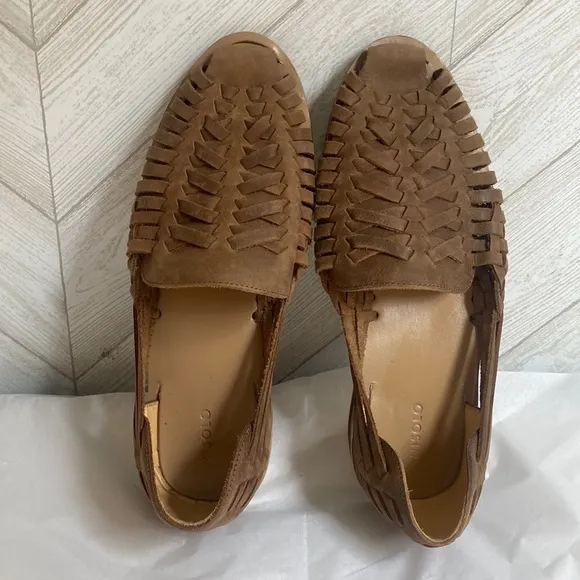 NEW Nisolo Huarache Water Resistant Sandals Flats woven leather brown 9.5
