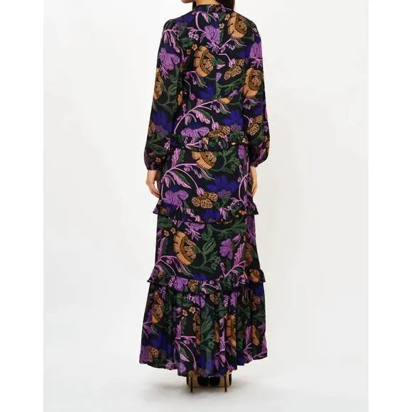 NEW OLIPHANT mock neck maxi dress in turin peri