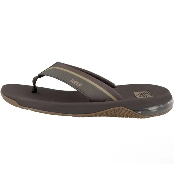 NEW Reef Anchor Sandals‎ Men Size 9 High Arch Support Brown Gum Beach Thong