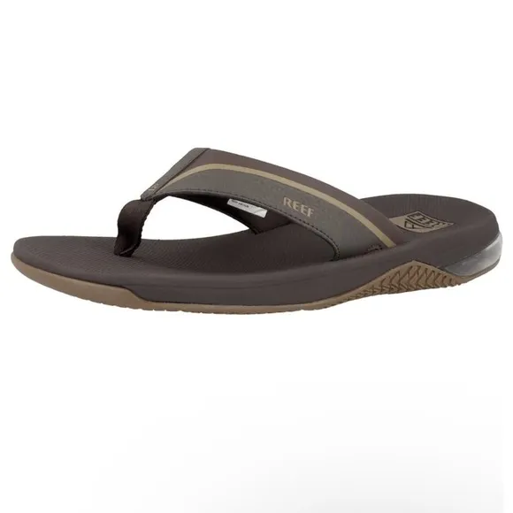 NEW Reef Anchor Sandals‎ Men Size 9 High Arch Support Brown Gum Beach Thong
