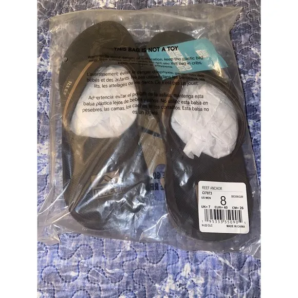 NEW Reef Anchor Sandals‎ Men Size 9 High Arch Support Brown Gum Beach Thong