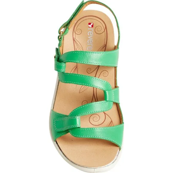 NEW REVERE Emerald Sandals - Leather, Wide For Women in Emerald 253