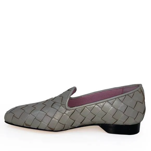 NEW ROBERT ZUR women's alyssa woven loafer in platino