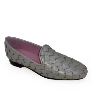 NEW ROBERT ZUR women's alyssa woven loafer in platino