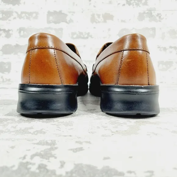 New Rockport Palmer Venetian Brown Leather Slip On Loafers W373