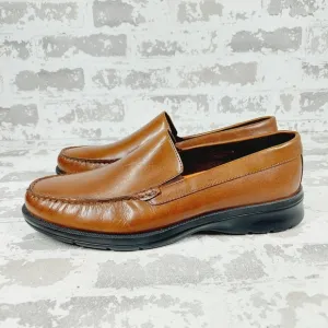 New Rockport Palmer Venetian Brown Leather Slip On Loafers W373