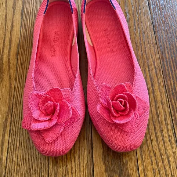 New Rothy’s The Petal Square Flats in Soirée Pink Size 9