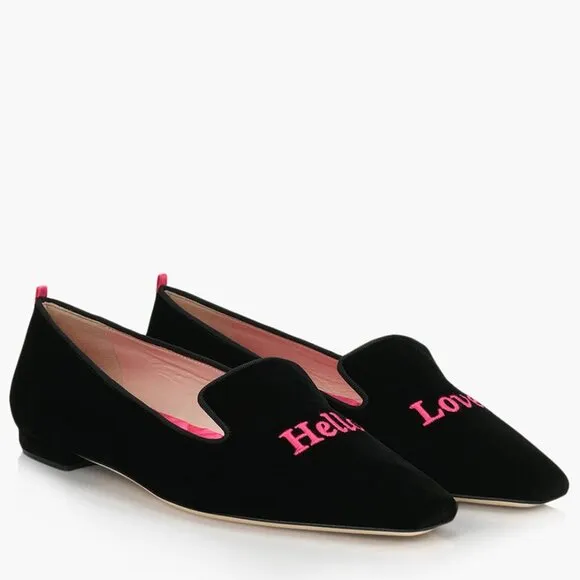 NEW SJP BY SARAH JESSICA PARKER Black Made In Italy Hello Lover Dorset Flats tn