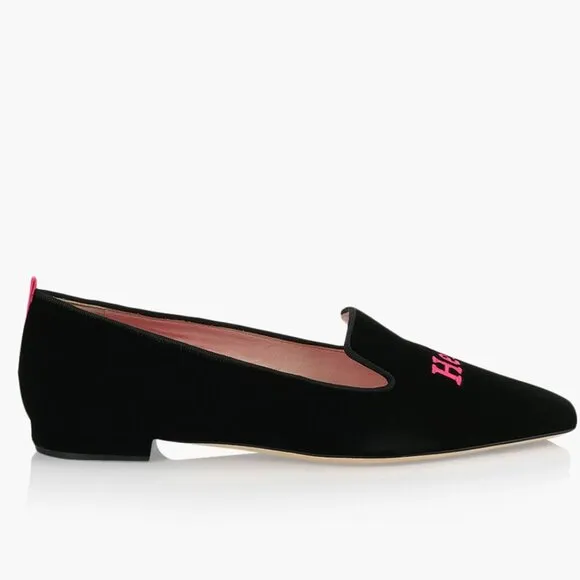 NEW SJP BY SARAH JESSICA PARKER Black Made In Italy Hello Lover Dorset Flats tn