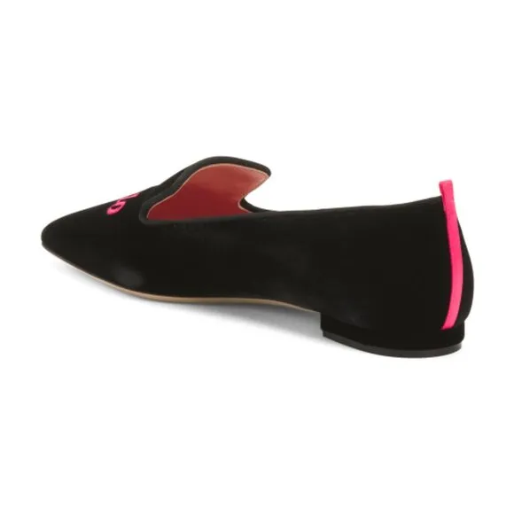 NEW SJP BY SARAH JESSICA PARKER Black Made In Italy Hello Lover Dorset Flats tn