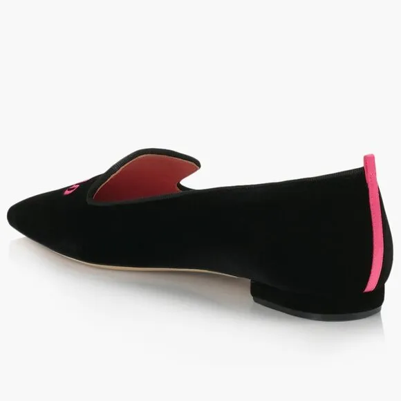 NEW SJP BY SARAH JESSICA PARKER Black Made In Italy Hello Lover Dorset Flats tn
