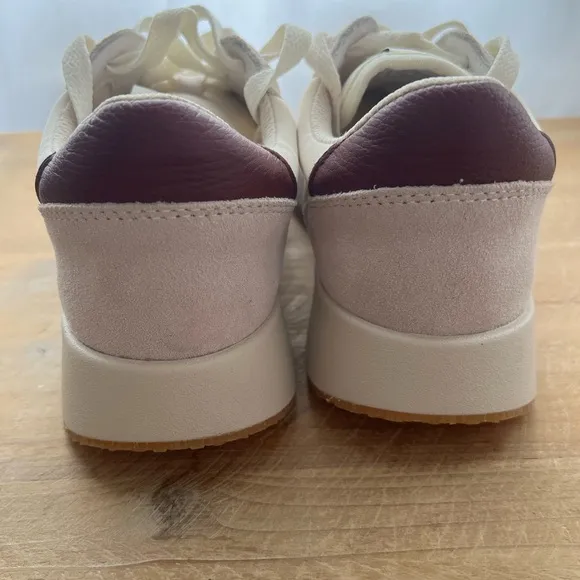 New Soludos Paradiso Retro Sneaker in White/Wine 5.5