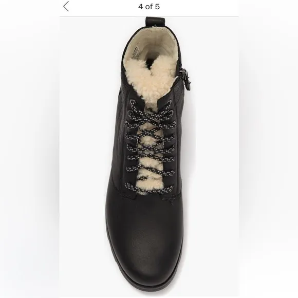 NEW Sorel Emelie Genuine Shearling Short Lace-Up Boots - Size 8.5