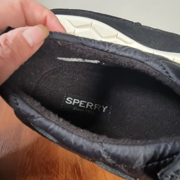 NEW Sperry Moc-Sider Nylon Black Quilted Slip-On Shoes Loafers Mens Size 9.5