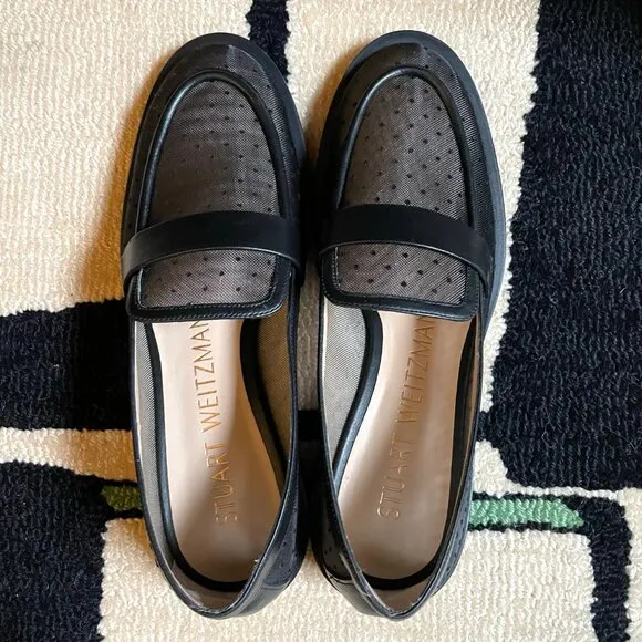 NEW Stuart Weitzman Palmer Pindot Mesh Loafers Size US 6 EU 36.5
