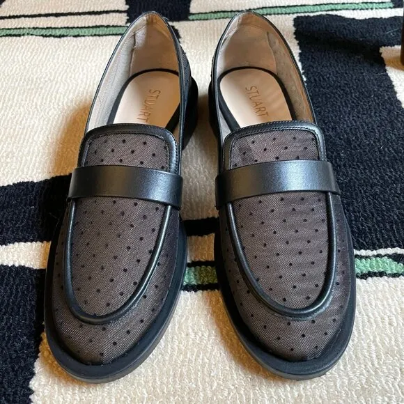 NEW Stuart Weitzman Palmer Pindot Mesh Loafers Size US 6 EU 36.5