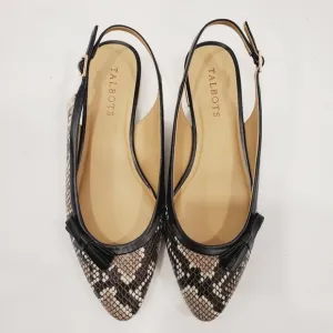 NEW Talbots EDISON SLINGBACK BOW FLATS - EMBOSSED Snake Skin