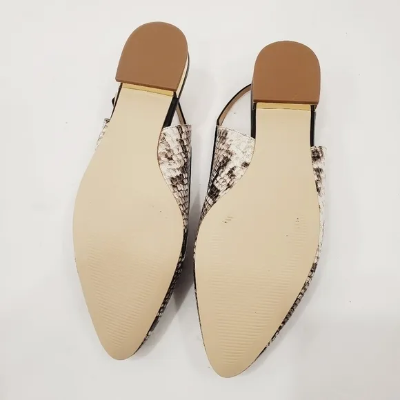 NEW Talbots EDISON SLINGBACK BOW FLATS - EMBOSSED Snake Skin