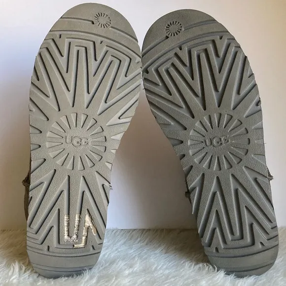NEW Ugg Classic Ultra Mini Shearling Ankle Boots in Grey Suede Men’s Sz 9
