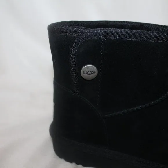 NEW‎ UGG JONA SUEDE SHEARLING GIRL'S MINI SHEARLING LINED BOOTS BLACK