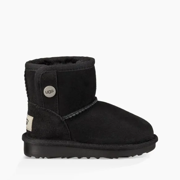 NEW‎ UGG JONA SUEDE SHEARLING GIRL'S MINI SHEARLING LINED BOOTS BLACK